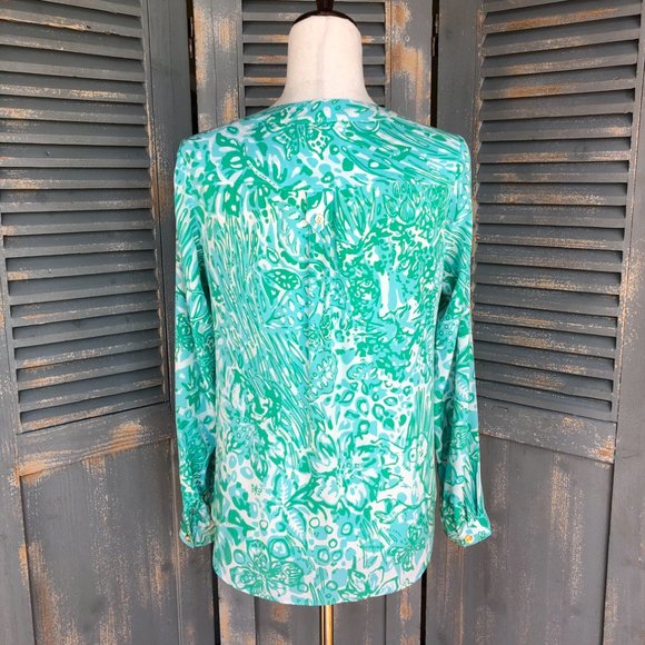 Lilly Pulitzer Delray Silk Tunic Bungle In The Jungle Sz S - Picture 10 of 16